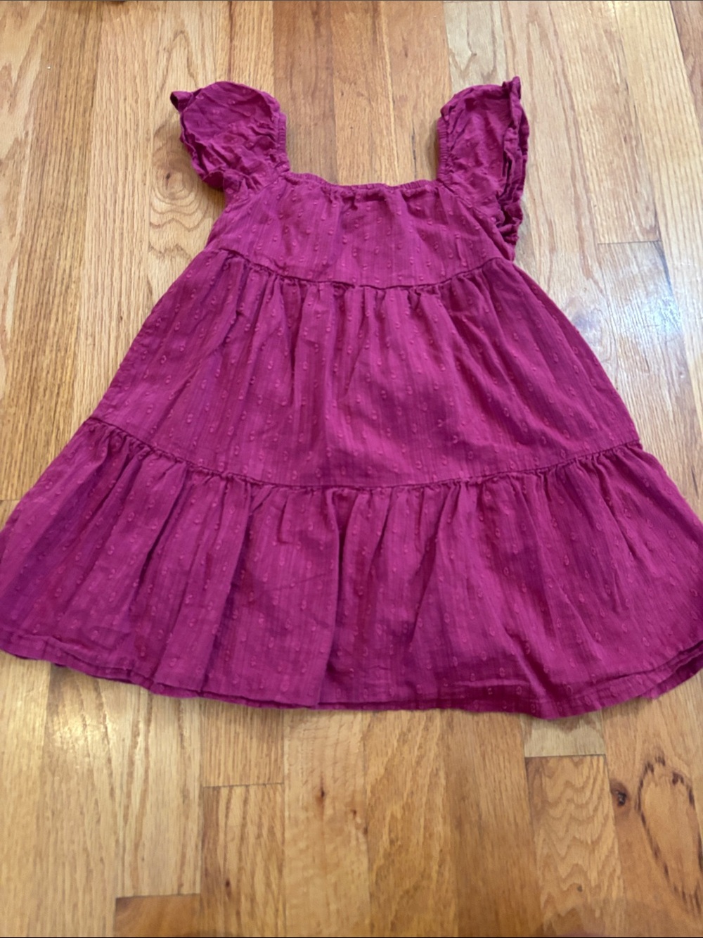 jumping beans Raspberry-Pink Tiered Flutter Sleeve Dress